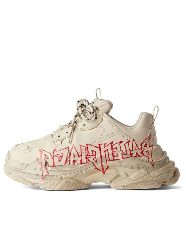 Кроссовки triple s diy metal 'beige red black' Balenciaga — изображение 1 из 4, бежевый/красный/черный