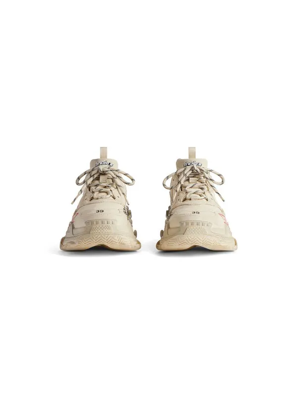 Кроссовки triple s diy metal 'beige red black' Balenciaga — изображение 3 из 4, бежевый/красный/черный