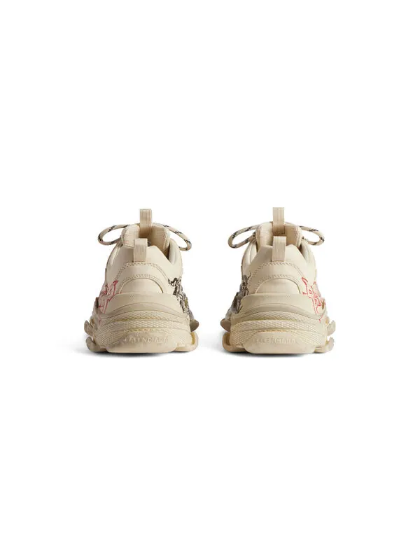 Кроссовки triple s diy metal 'beige red black' Balenciaga — изображение 4 из 4, бежевый/красный/черный