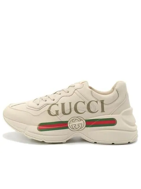 Кроссовки rhyton leather sneaker 'logo' Gucci — изображение 1 из 4, белый