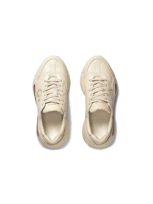 Кроссовки rhyton leather sneaker 'logo' Gucci — изображение 3 из 4, белый