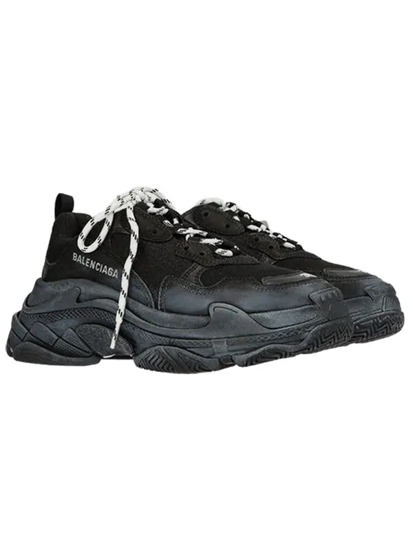Кроссовки triple s 'black' Balenciaga — изображение 3 из 4, черный