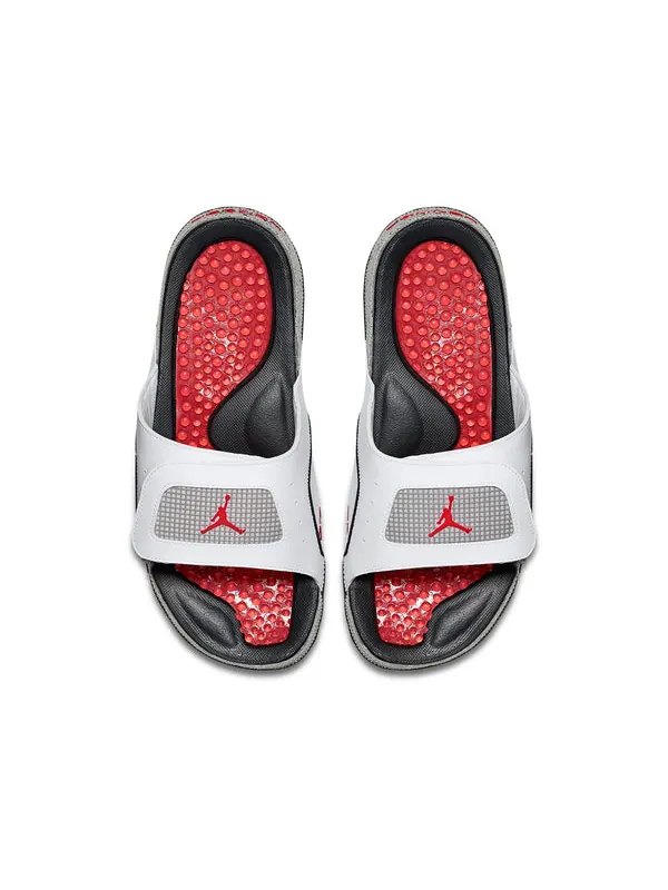 Тапочки hydro 4 retro white red slippers Air Jordan — изображение 2 из 3, белый