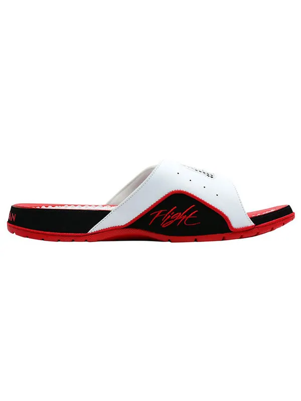Тапочки hydro 4 retro 'white fire red' Air Jordan — изображение 2 из 4, белый/красный-черный