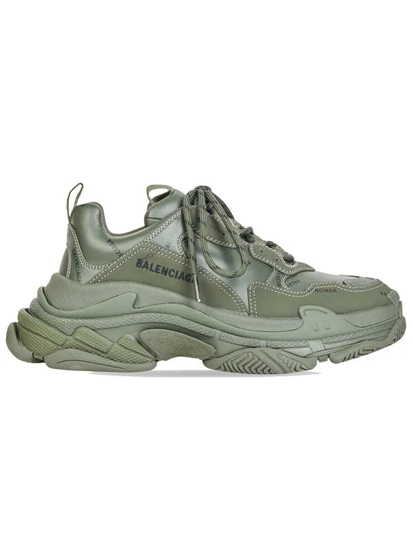 Кроссовки triple s 'allover logo - dark green' Balenciaga — изображение 2 из 4, темный зеленый/черный