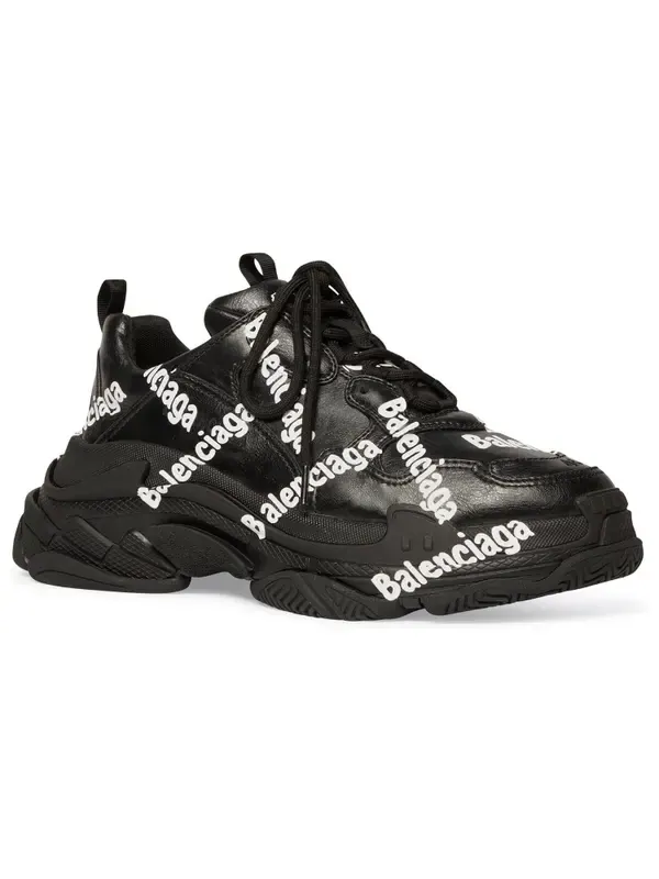 Кроссовки triple s logotype sneakers 'black' Balenciaga — изображение 2 из 4, черный/белый