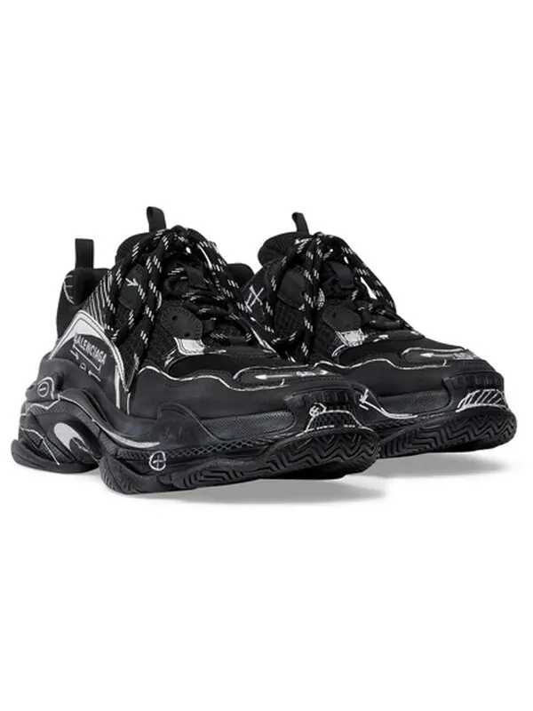 Кроссовки triple s 'black white' Balenciaga — изображение 3 из 4, черный/белый