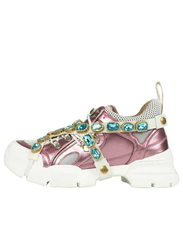 Кроссовки flashtrek 'pink crystals' Gucci — изображение 1 из 4, розовый/белый/серый