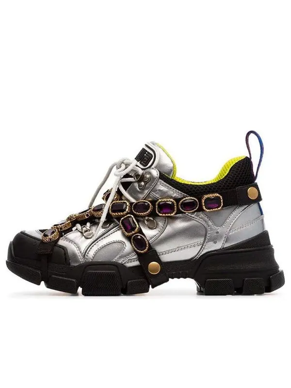 Кроссовки flashtrek crystals 'silver' Gucci — изображение 1 из 4, серебряный