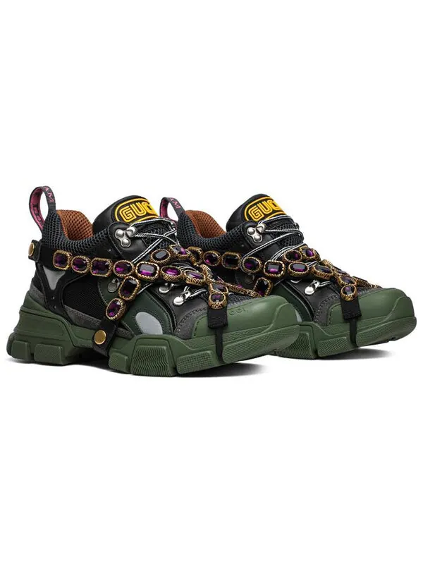 Кроссовки flashtrek crystals 'green' Gucci — изображение 3 из 4, зеленый