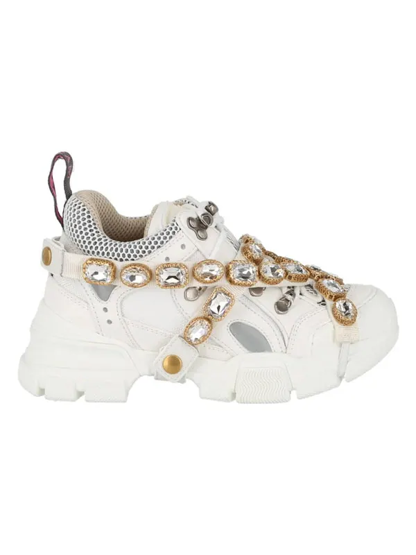 Кроссовки flashtrek crystals 'white' Gucci — изображение 2 из 4, белый