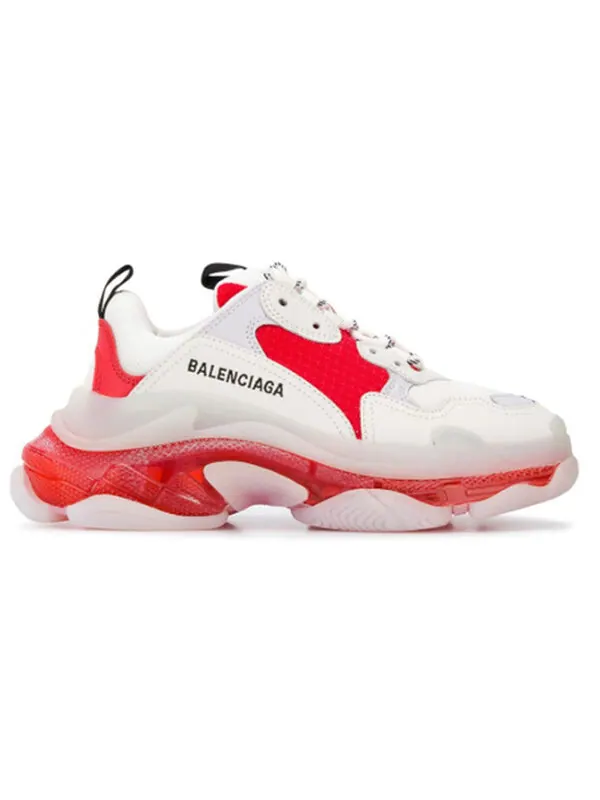 Кроссовки triple s 'clear sole - red' Balenciaga — изображение 2 из 4, белый/красный