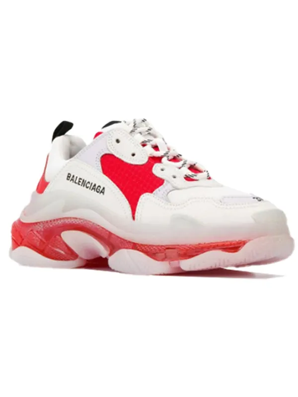 Кроссовки triple s 'clear sole - red' Balenciaga — изображение 3 из 4, белый/красный