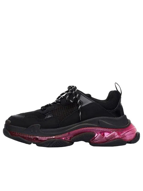 Кроссовки triple s 'clear sole - black pink neon' Balenciaga — изображение 1 из 4, черный/розовый