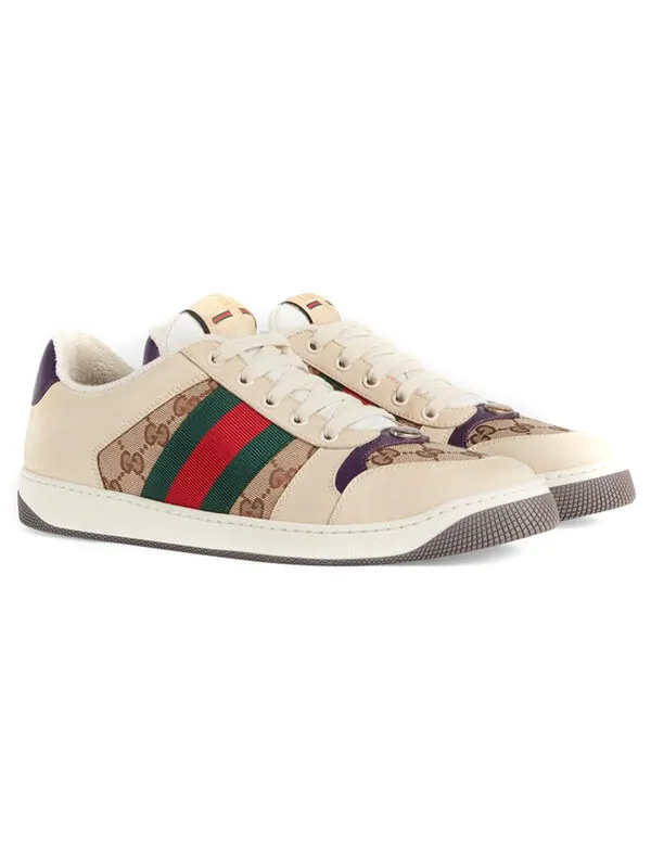 Кроссовки screener gg sneaker 'beige dark blue' Gucci — изображение 2 из 4, бежевый/темный синий