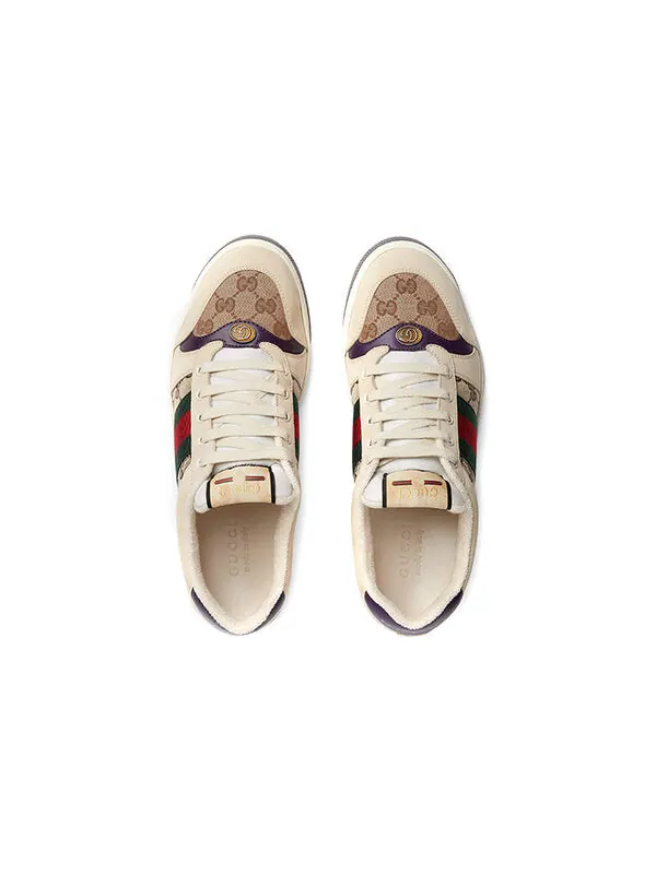 Кроссовки screener gg sneaker 'beige dark blue' Gucci — изображение 3 из 4, бежевый/темный синий