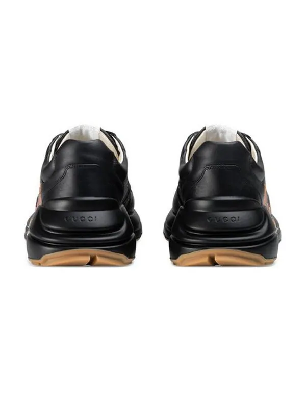 Кроссовки rhyton leather 'tiger print' Gucci — изображение 4 из 4, черный/оранжевый