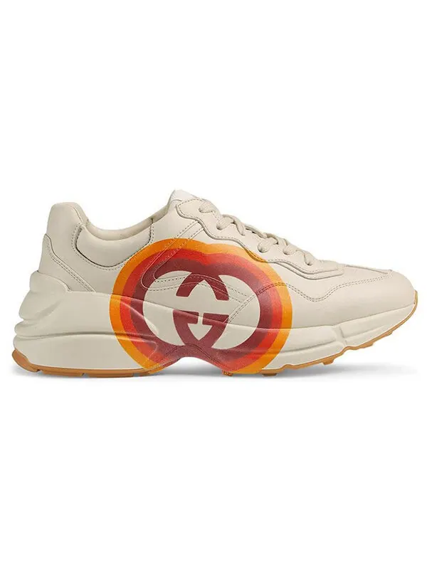 Кроссовки rhyton 'logo print' Gucci — изображение 2 из 4, белый