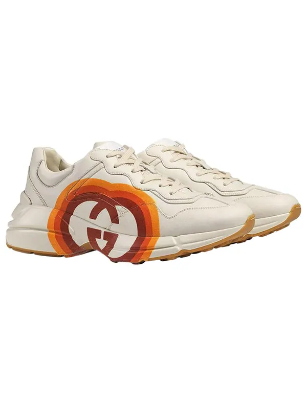 Кроссовки rhyton 'logo print' Gucci — изображение 4 из 4, белый