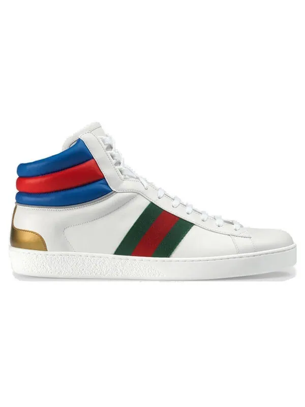Кроссовки ace high top 'white' Gucci — изображение 2 из 4, мульти/белый