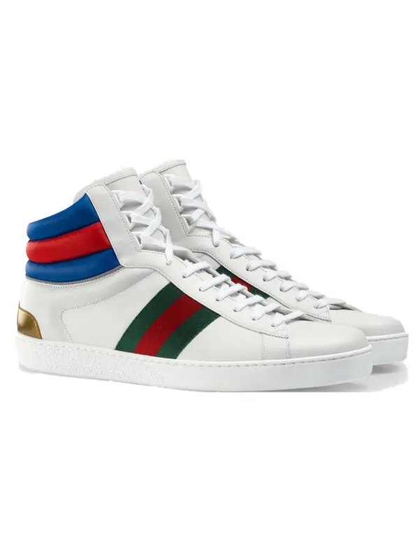 Кроссовки ace high top 'white' Gucci — изображение 3 из 4, мульти/белый
