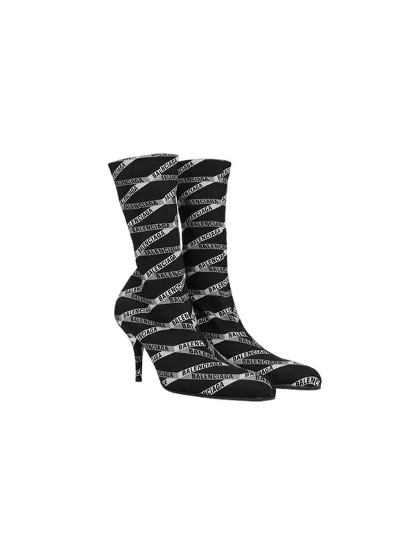 Кроссовки 80mm monogram logo spandex boots 'black' Balenciaga — изображение 2 из 4, черный/серый/белый