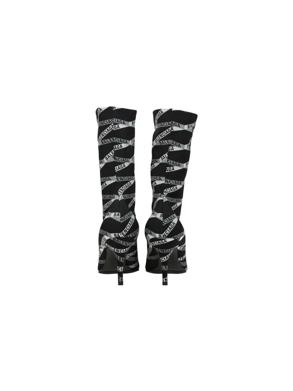 Кроссовки 80mm monogram logo spandex boots 'black' Balenciaga — изображение 4 из 4, черный/серый/белый
