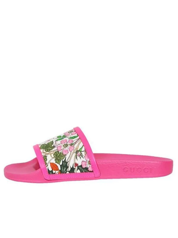 Тапочки pursuit pool slide 'pink floral' Gucci