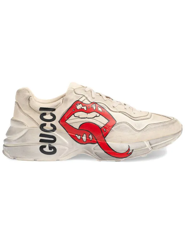 Кроссовки rhyton 'mouth' Gucci — изображение 2 из 4, белый