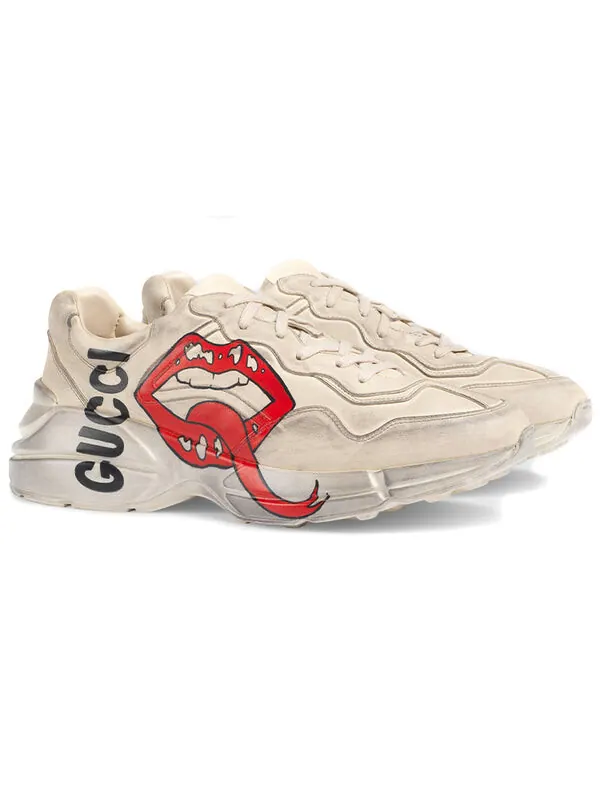Кроссовки rhyton 'mouth' Gucci — изображение 3 из 4, белый