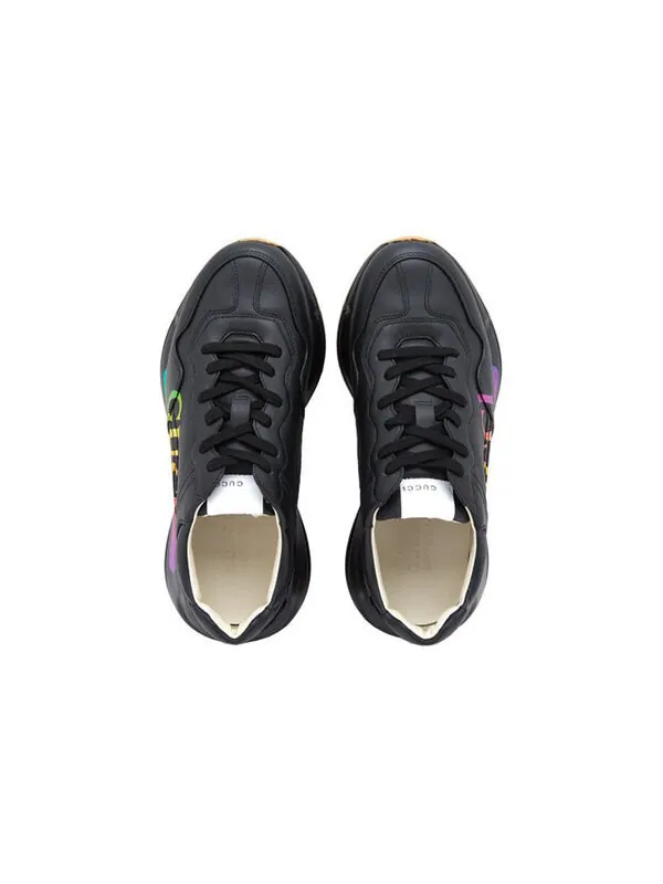 Кроссовки rhyton 'iridescent logo' Gucci — изображение 3 из 4, черный