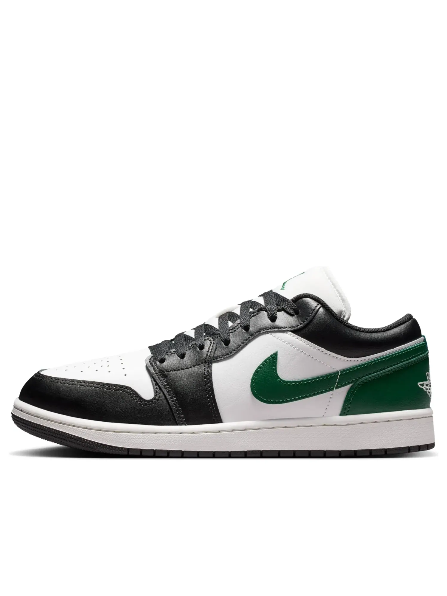 Мужские кроссовки с кожаным верхом Air Jordan 1 Low Black Gorge Green — изображение 1 из 6, черный