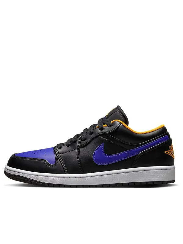 Кроссовки 1 низкие Air Jordan — изображение 1 из 4, черный/фиолетовый/желтый