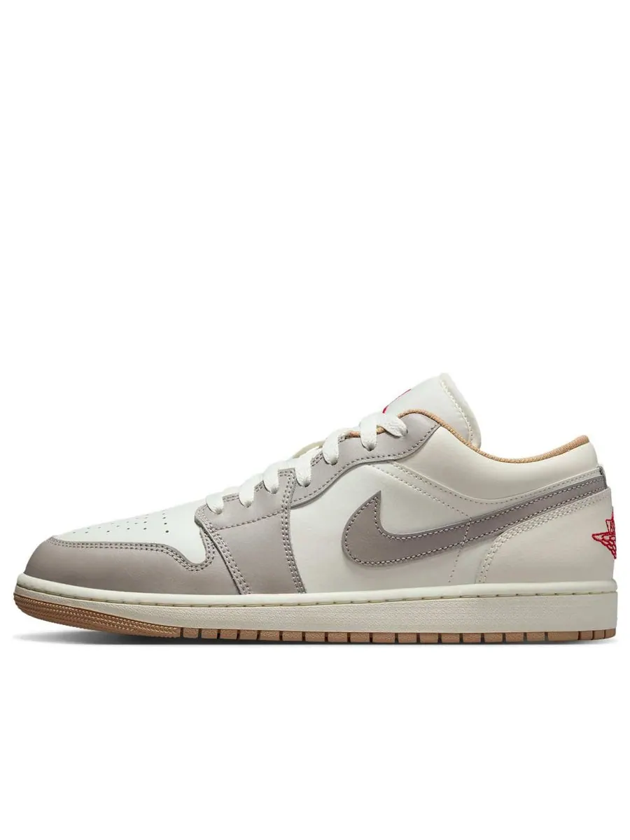 Кроссовки Air Jordan 1 Low 'Sail Fire Red College Grey' — изображение 1 из 6, бежевый