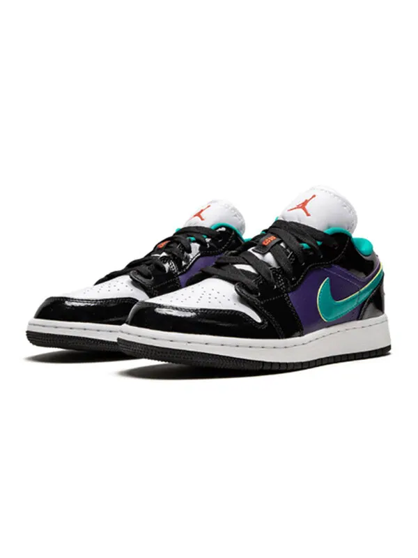 Кроссовки 1 низкие Air Jordan — изображение 3 из 4, черный/зеленый-белый