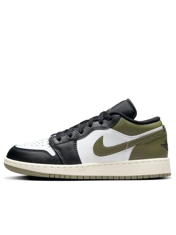 Кроссовки 1 low 'black toe medium olive' Air Jordan — изображение 1 из 4, черный/оливковый/белый