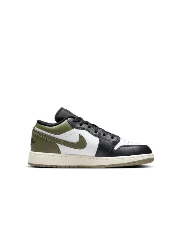 Кроссовки 1 low 'black toe medium olive' Air Jordan — изображение 2 из 4, черный/оливковый/белый