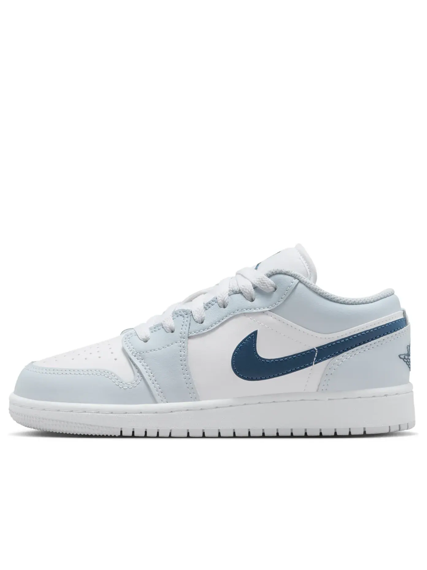 Кроссовки (GS) Air Jordan 1 Low 'White Aura Squadron Blue' — изображение 1 из 6, белый