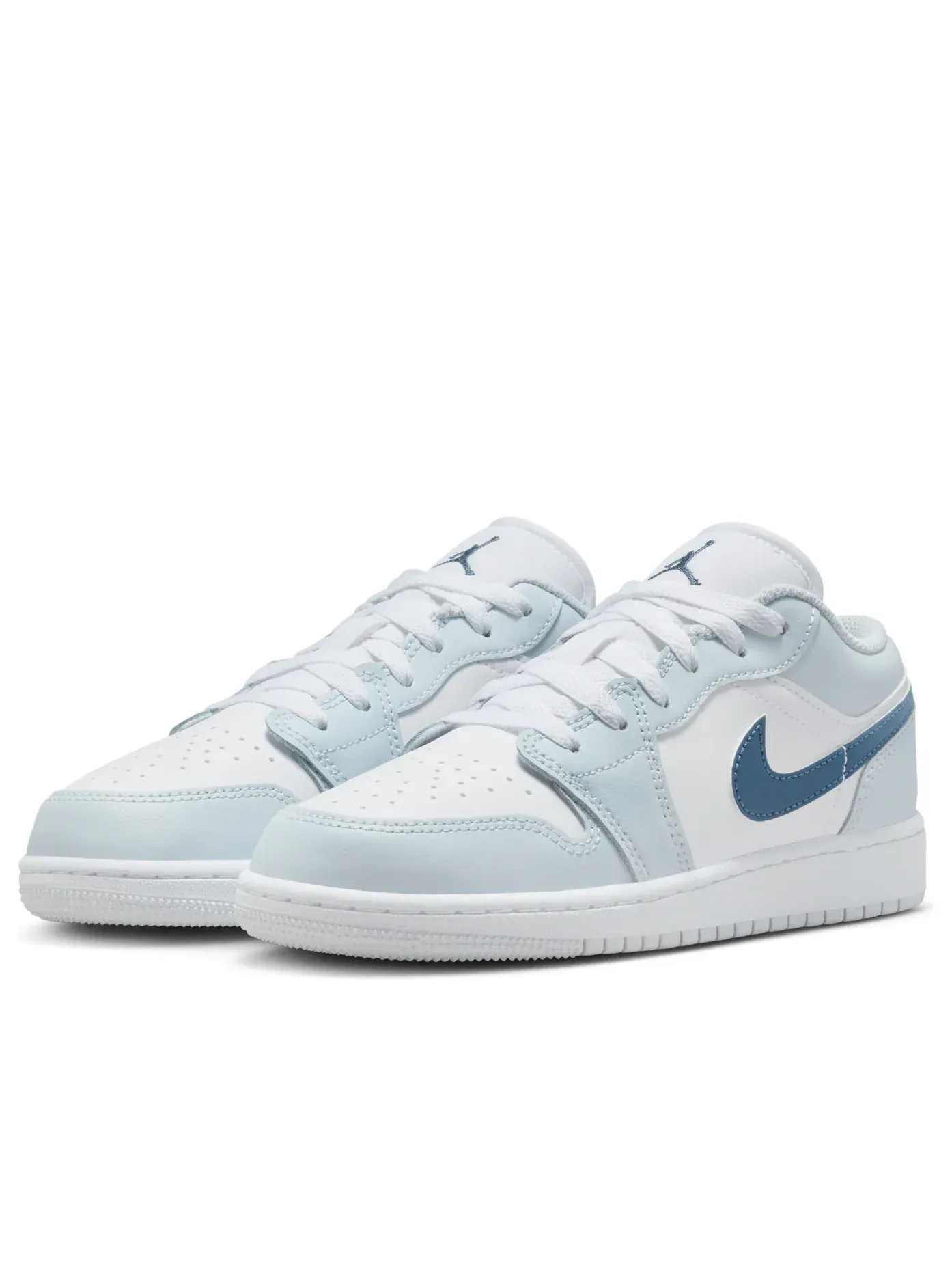 Кроссовки (GS) Air Jordan 1 Low 'White Aura Squadron Blue' — изображение 4 из 6, белый