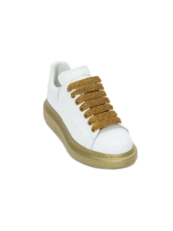 Кроссовки oversized sneaker 'white gold' Alexander Mcqueen — изображение 2 из 4, белый/золотистый