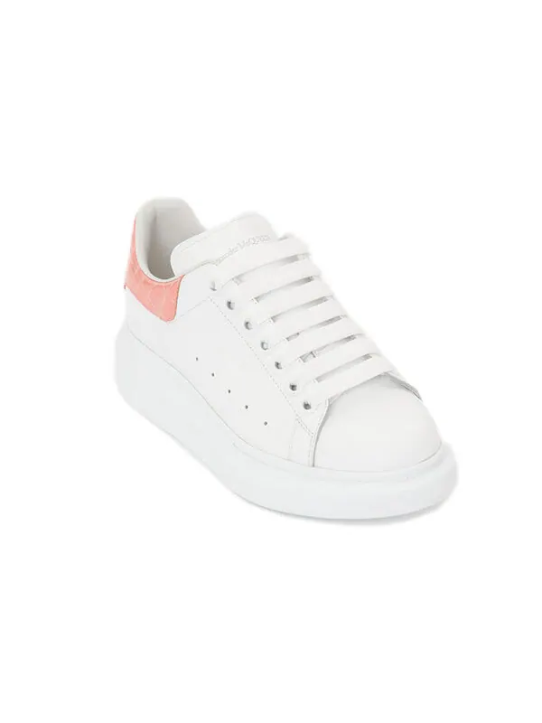 Кроссовки oversized sneaker 'white pastel pink crocodile' Alexander Mcqueen — изображение 3 из 4, белый/розовый