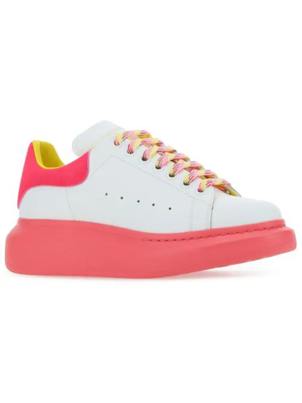 Кроссовки oversized sneakers 'white pink yellow' Alexander Mcqueen — изображение 2 из 4, белый/розовый/желтый