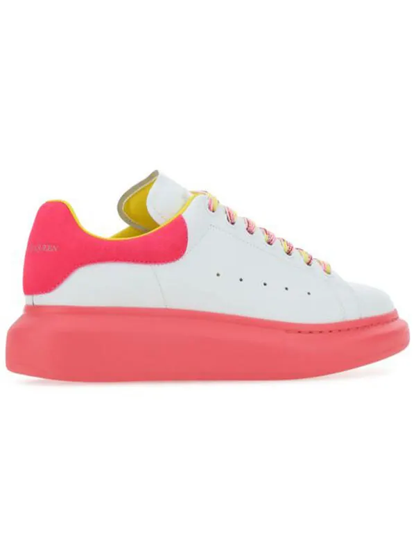 Кроссовки oversized sneakers 'white pink yellow' Alexander Mcqueen — изображение 3 из 4, белый/розовый/желтый