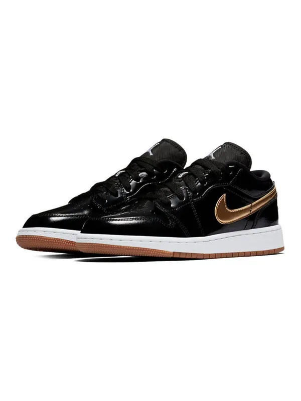 Кроссовки 1 низкие Air Jordan — изображение 3 из 4, черный/золотистый