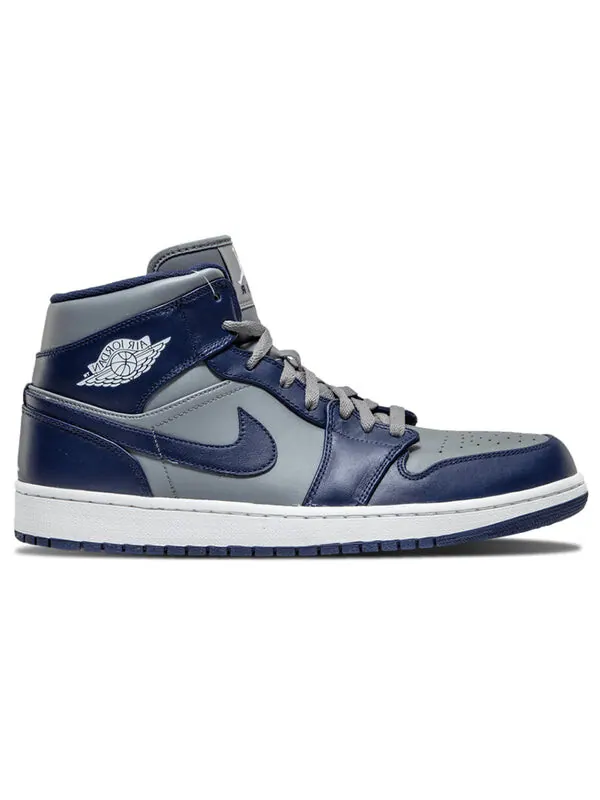 Кроссовки 1 средние Air Jordan — изображение 2 из 4, серый/темно-синий-белый