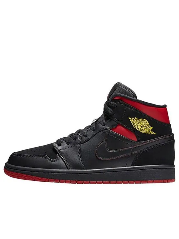 Кроссовки 1 ретро средние Air Jordan — изображение 1 из 4, черный/желтый-красный