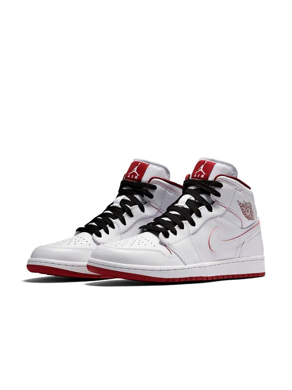 Кроссовки 1 ретро средние Air Jordan — изображение 3 из 4, белый/красный-черный