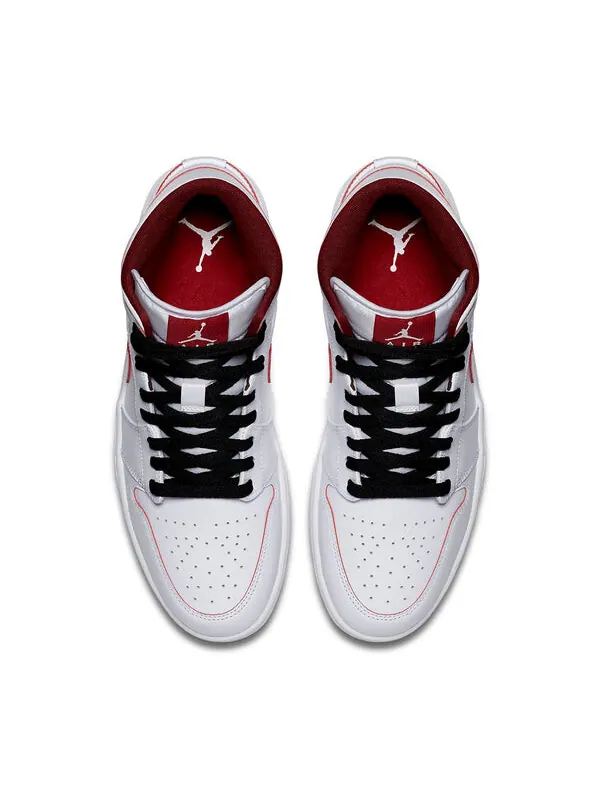 Кроссовки 1 ретро средние Air Jordan — изображение 4 из 4, белый/красный-черный