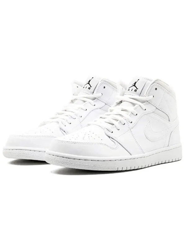 Кроссовки 1 ретро средние Air Jordan — изображение 3 из 4, белый/белый