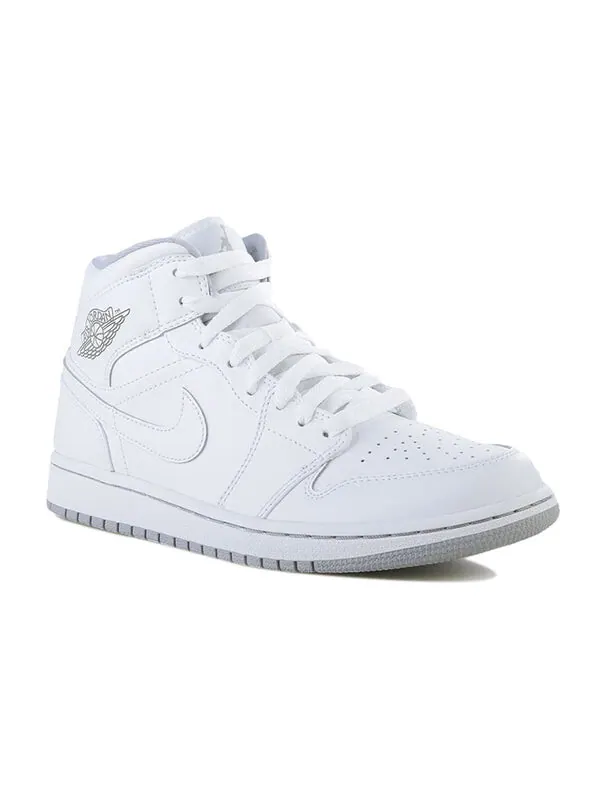 Кроссовки 1 средние Air Jordan — изображение 2 из 4, белый/белый-серый